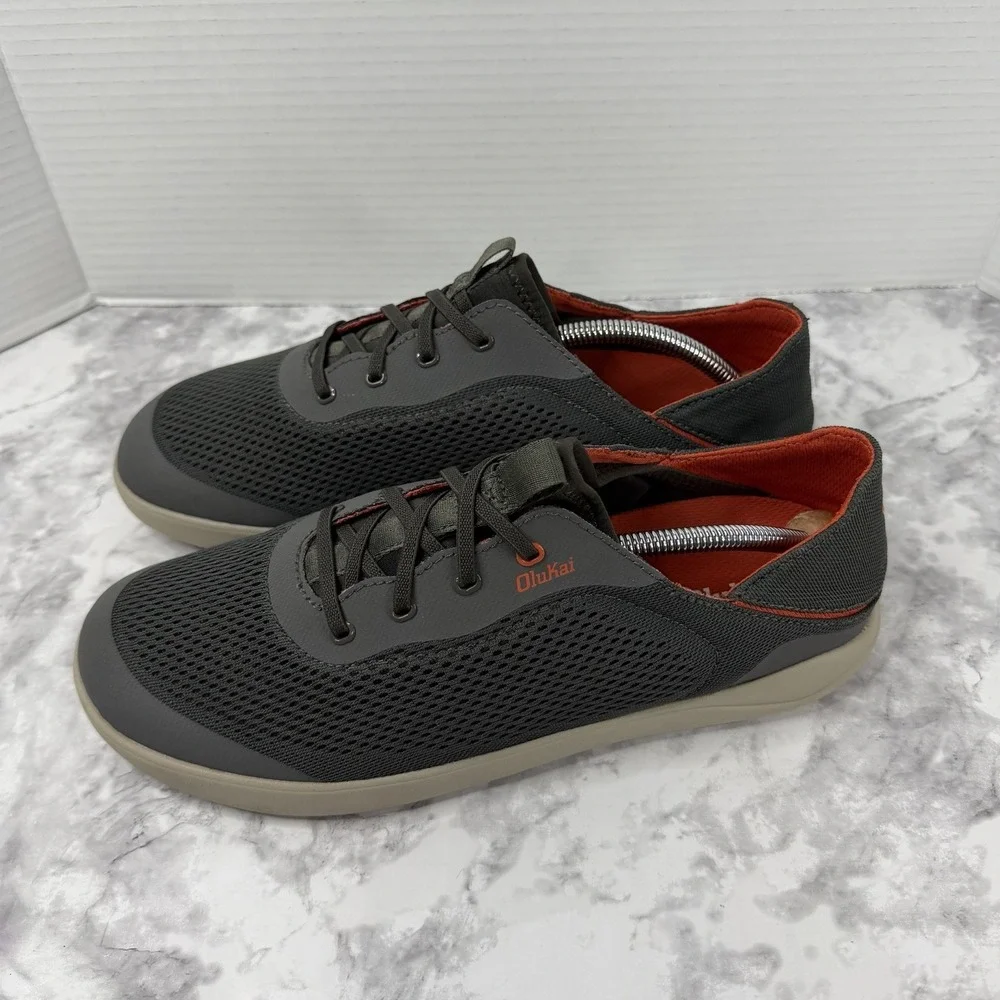 OluKai Moku Pae Men's Gray Mesh Water Boat Shoes Sneakers US 10.5